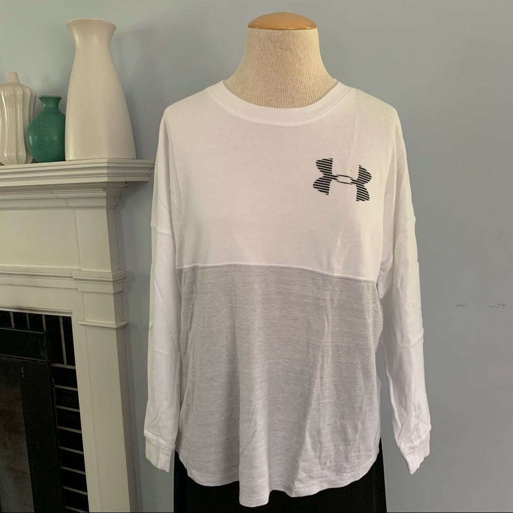 Under Armour Spirit jersey white gray black Youth XL long sleeve cotton